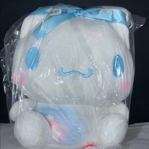 Cinnamoroll Standing Ears Plush Blue Ribbon